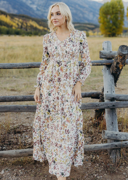 September Dress in Painter's Garden- Misses and Plus (XS-4X)