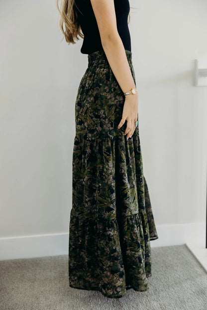 Tiered Boho Skirt in Heritage Ivy- Misses and Plus (XS-4X)
