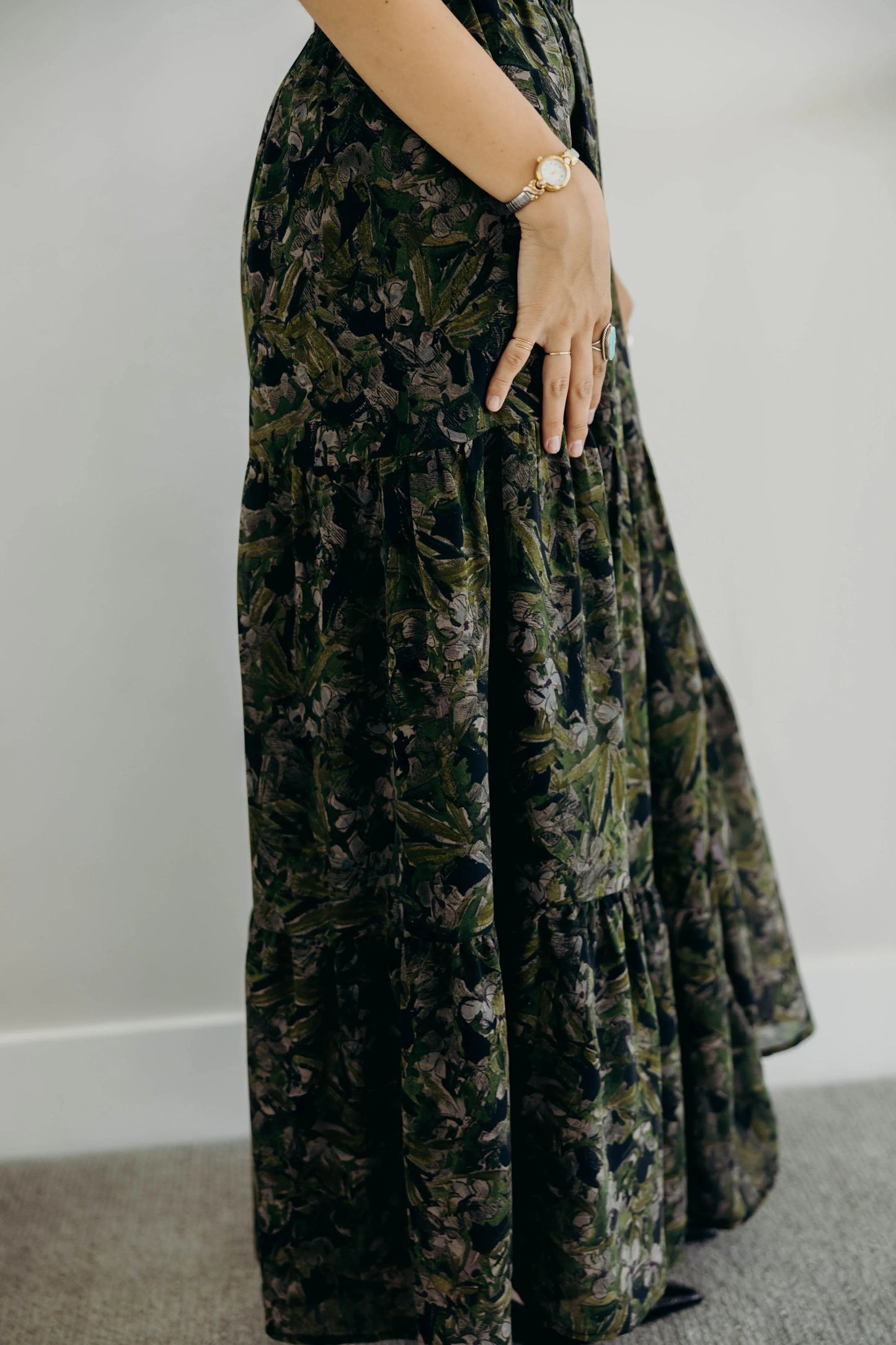 Tiered Boho Skirt in Heritage Ivy- Misses and Plus (XS-4X)