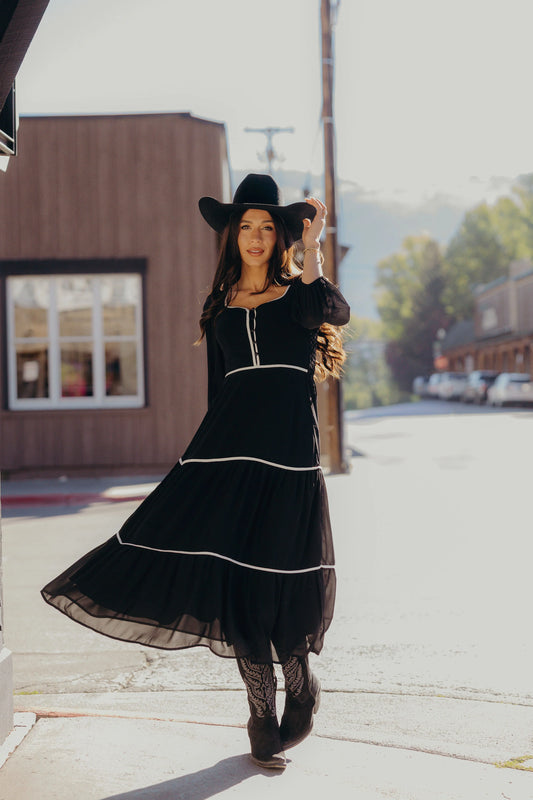 Ida Dress in Black Tie- Misses and Plus (XS-4X)
