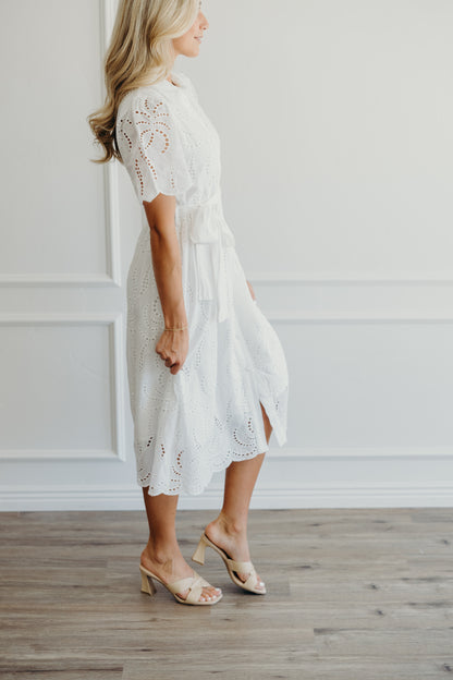 Cosette Dress in White Eyelet- Misses (XS-XL)