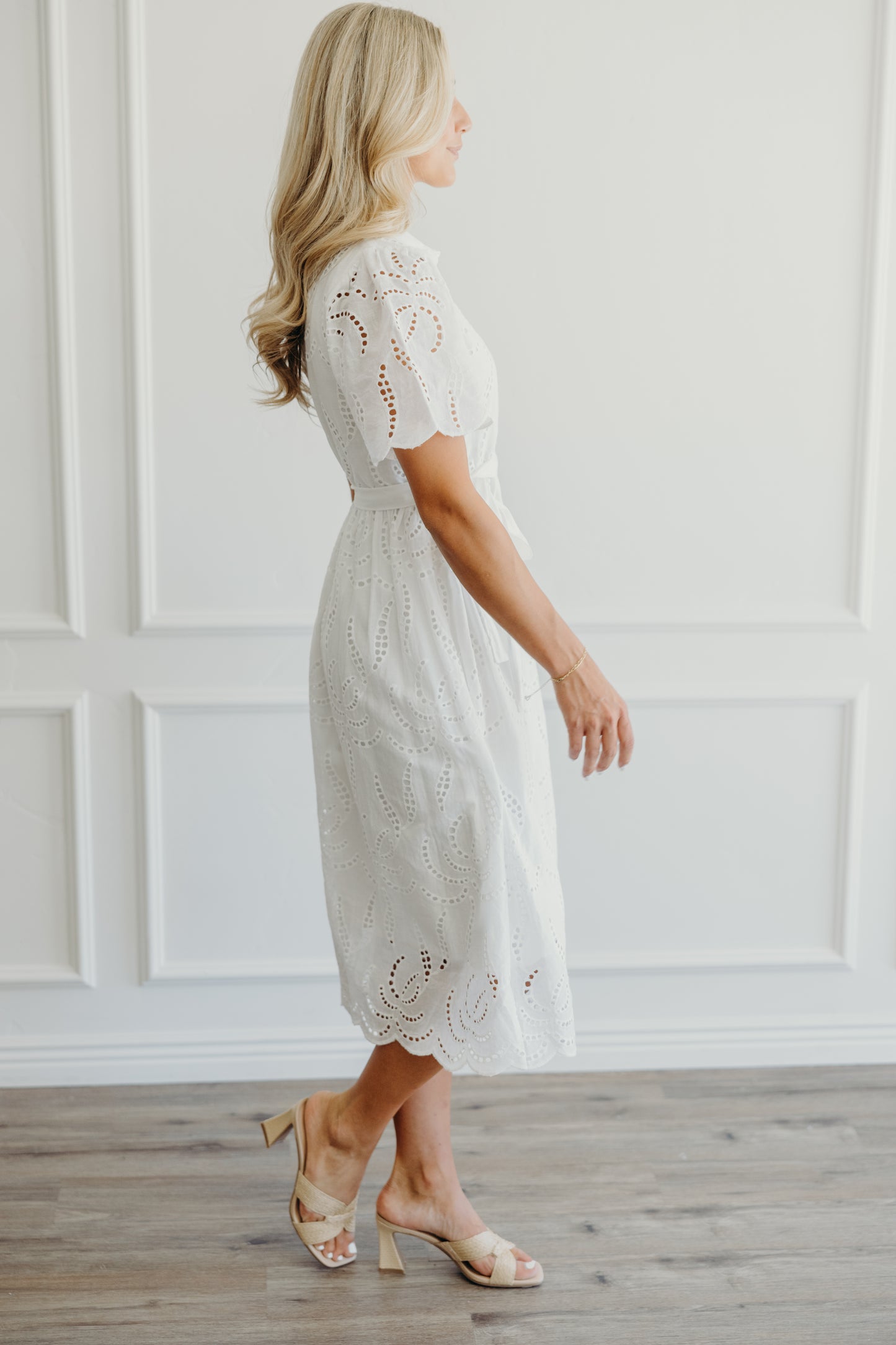 Cosette Dress in White Eyelet- Misses (XS-XL)