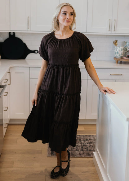 Serena Dress in Fudge- Misses and Plus (XS-XL,3X,4X)
