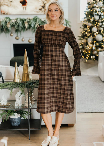 Gretchen Dress in Toasted Chestnut- Misses and Plus (XS-2X)
