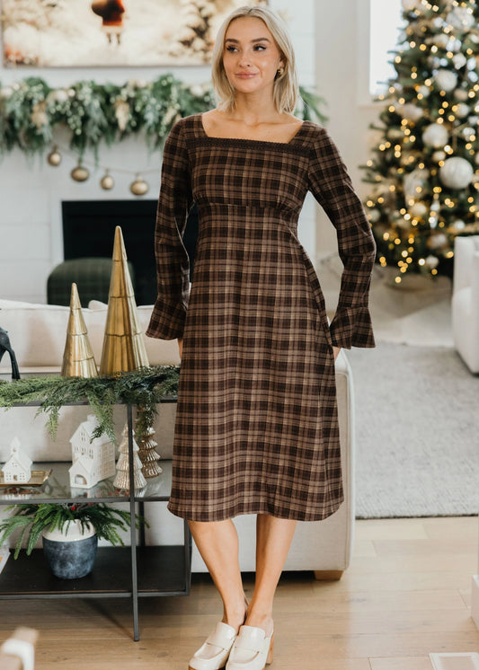 Gretchen Dress in Toasted Chestnut- Misses and Plus (XS-2X)