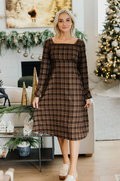 Gretchen Dress in Toasted Chestnut- Misses and Plus (XS-2X)