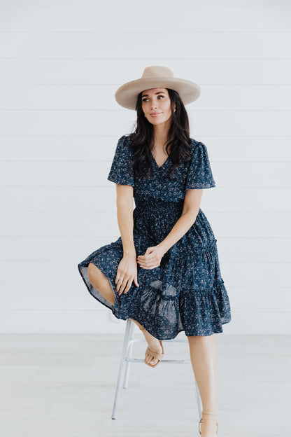 Jemma Dress in True Blue- Misses, Plus and Extended Plus (XS-4X)