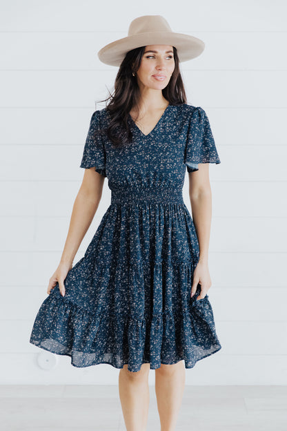 Jemma Dress in True Blue- Misses, Plus and Extended Plus (XS-4X)