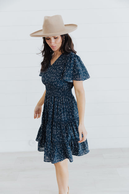 Jemma Dress in True Blue- Misses, Plus and Extended Plus (XS-4X)