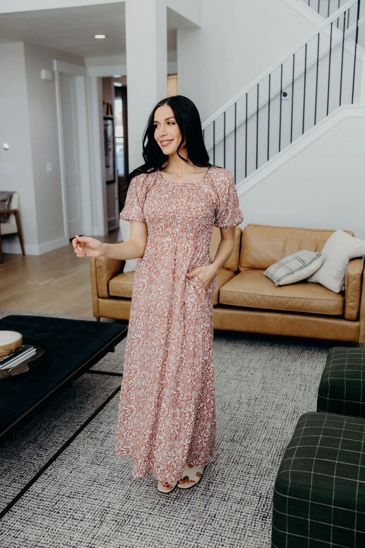 Indigo Dress in Marsala Mandala- Misses and Plus (XS-4X)