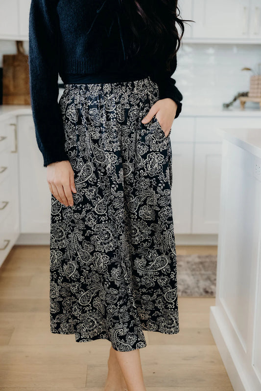 Maxi Skirt in Midnight Swirl- Misses (XS-4X)