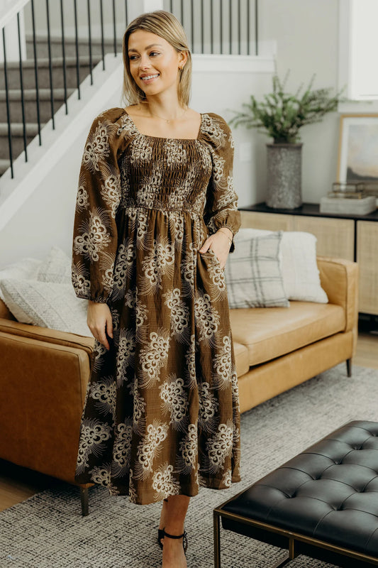 Cambrey Dress in Copper Cascade- Misses and Plus (XS-4X)