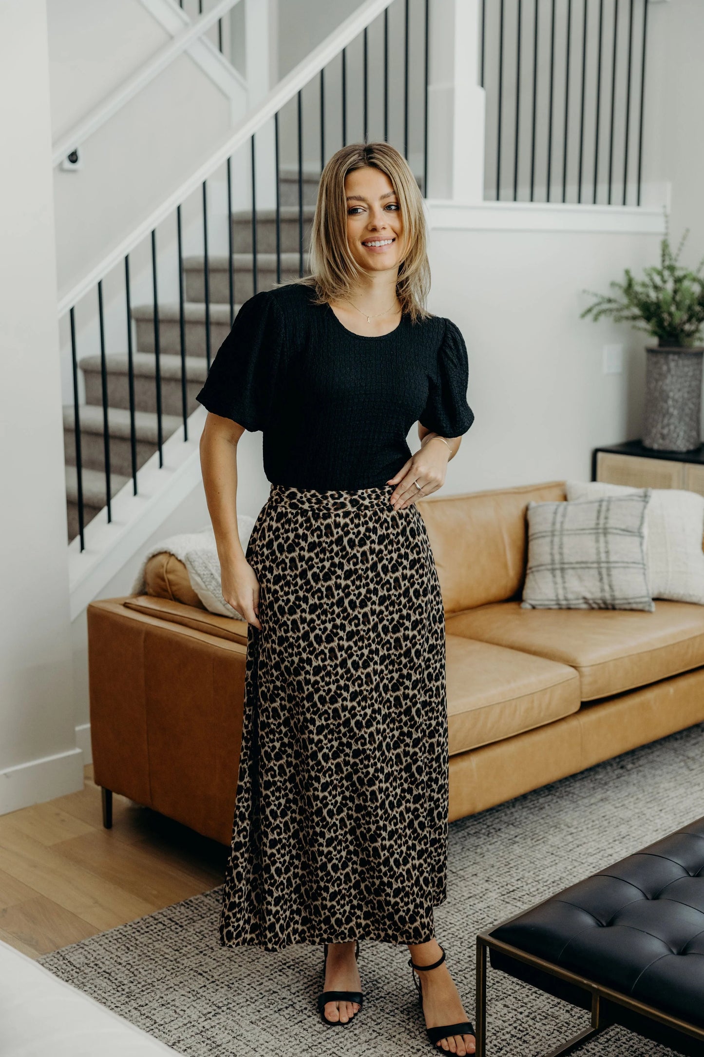 Maxi Slip Skirt in Leopard- Misses and Plus (XS-2X)