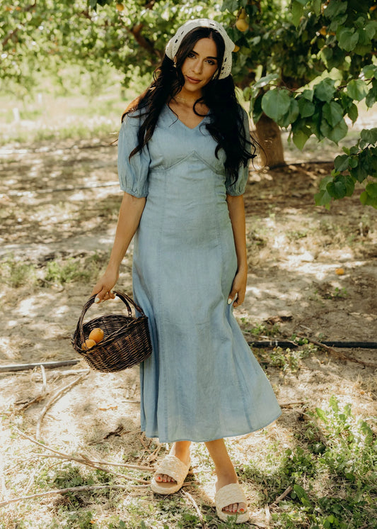 Braxton Dress in Light Denim- Misses and Plus (XS-4X)