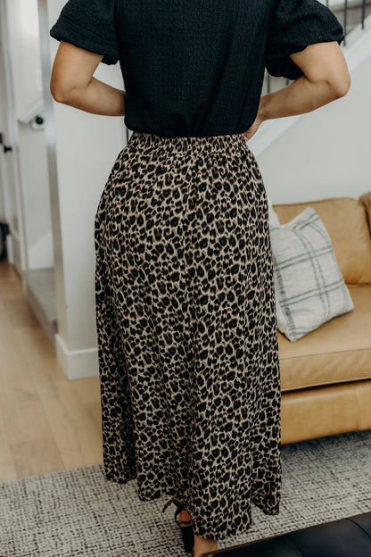 Maxi Slip Skirt in Leopard- Misses and Plus (XS-2X)