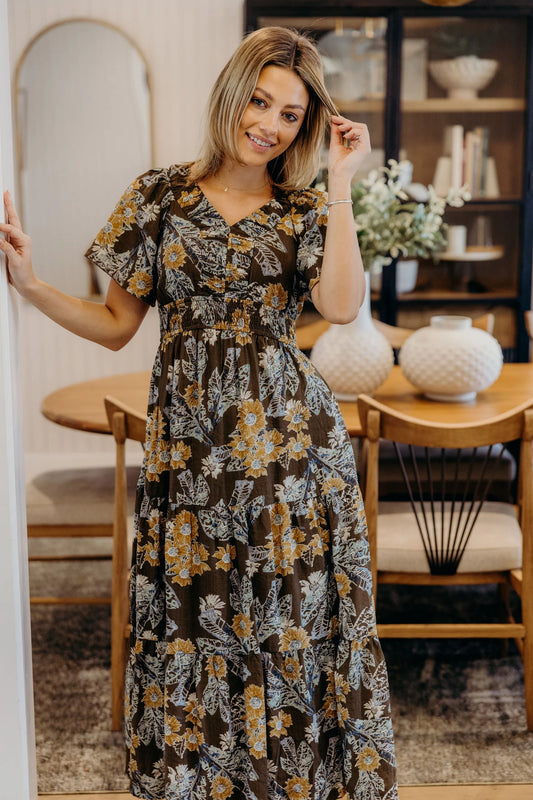 Shay Dress in Golden Fawn- Misses and Plus (XS-4X)