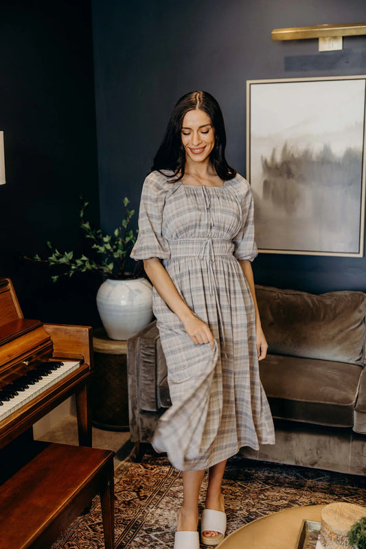 Dyer Dress in Frosty Plaid- Misses and Plus (XS-2X)