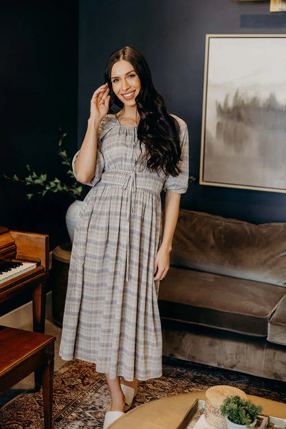 Dyer Dress in Frosty Plaid- Misses and Plus (XS-2X)