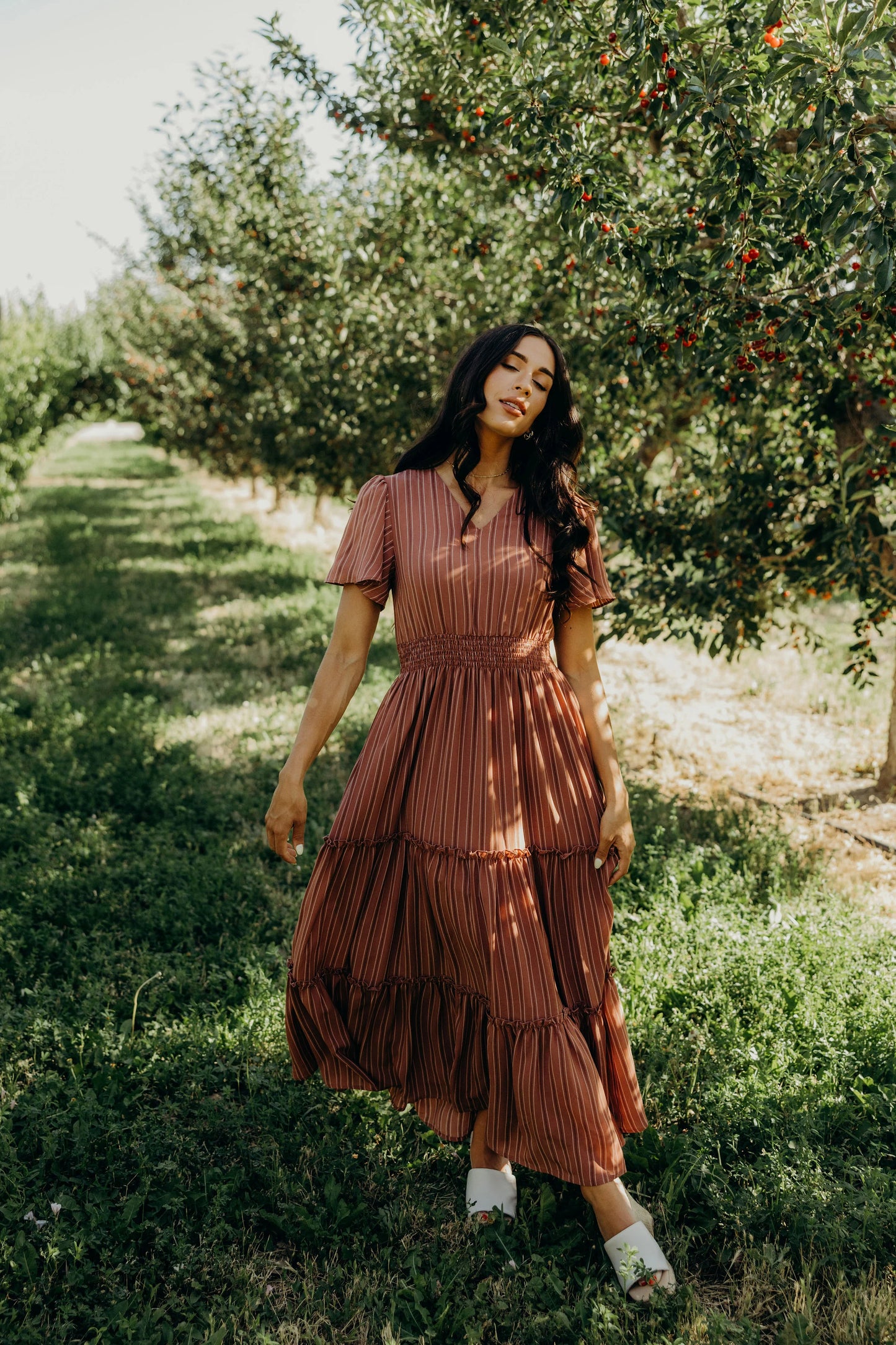 Eden Dress in Hearthstone Stripe- Misses and Plus (XS-4X)