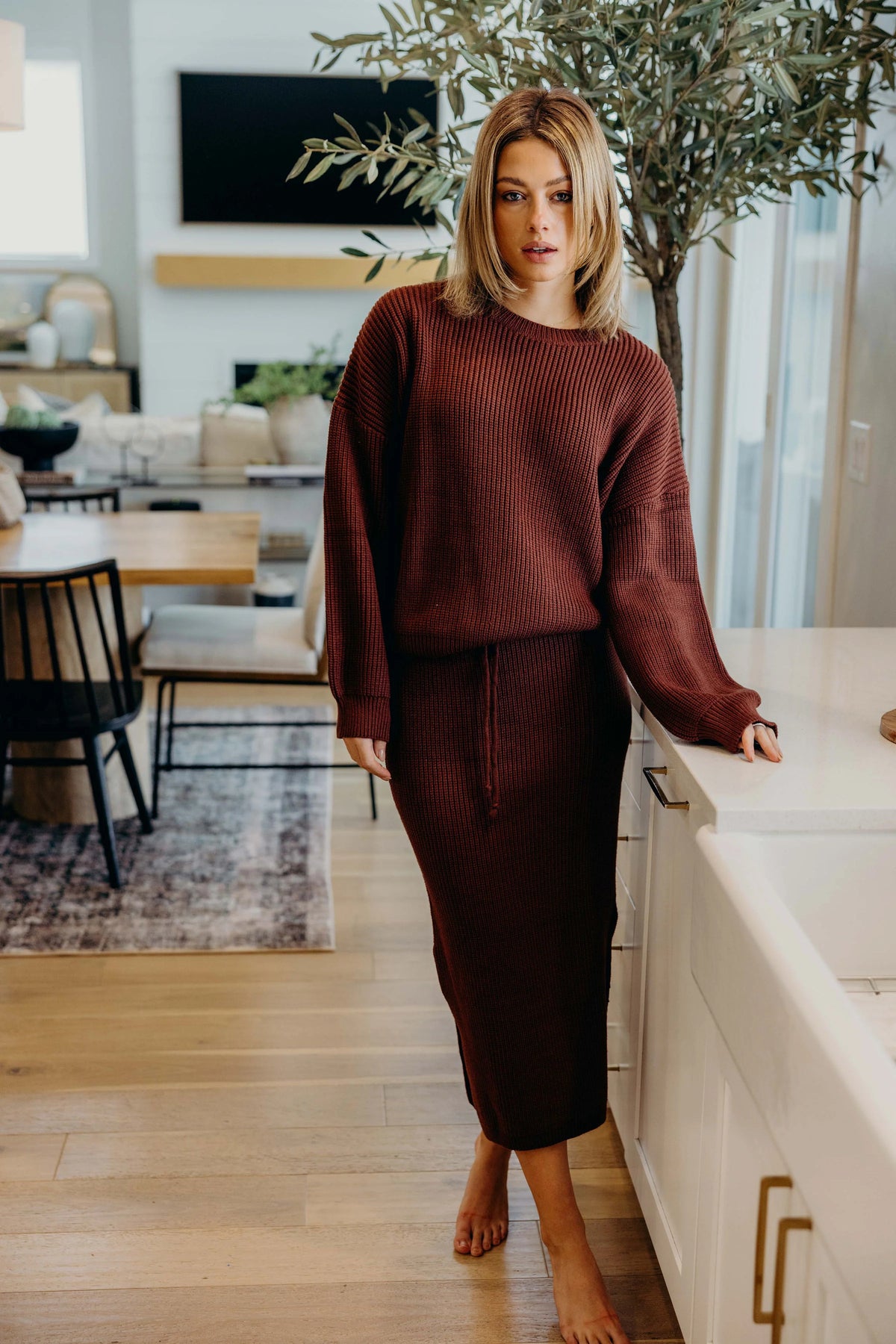 Oversized Sweater in Maple- Misses and Plus (XS-2X)