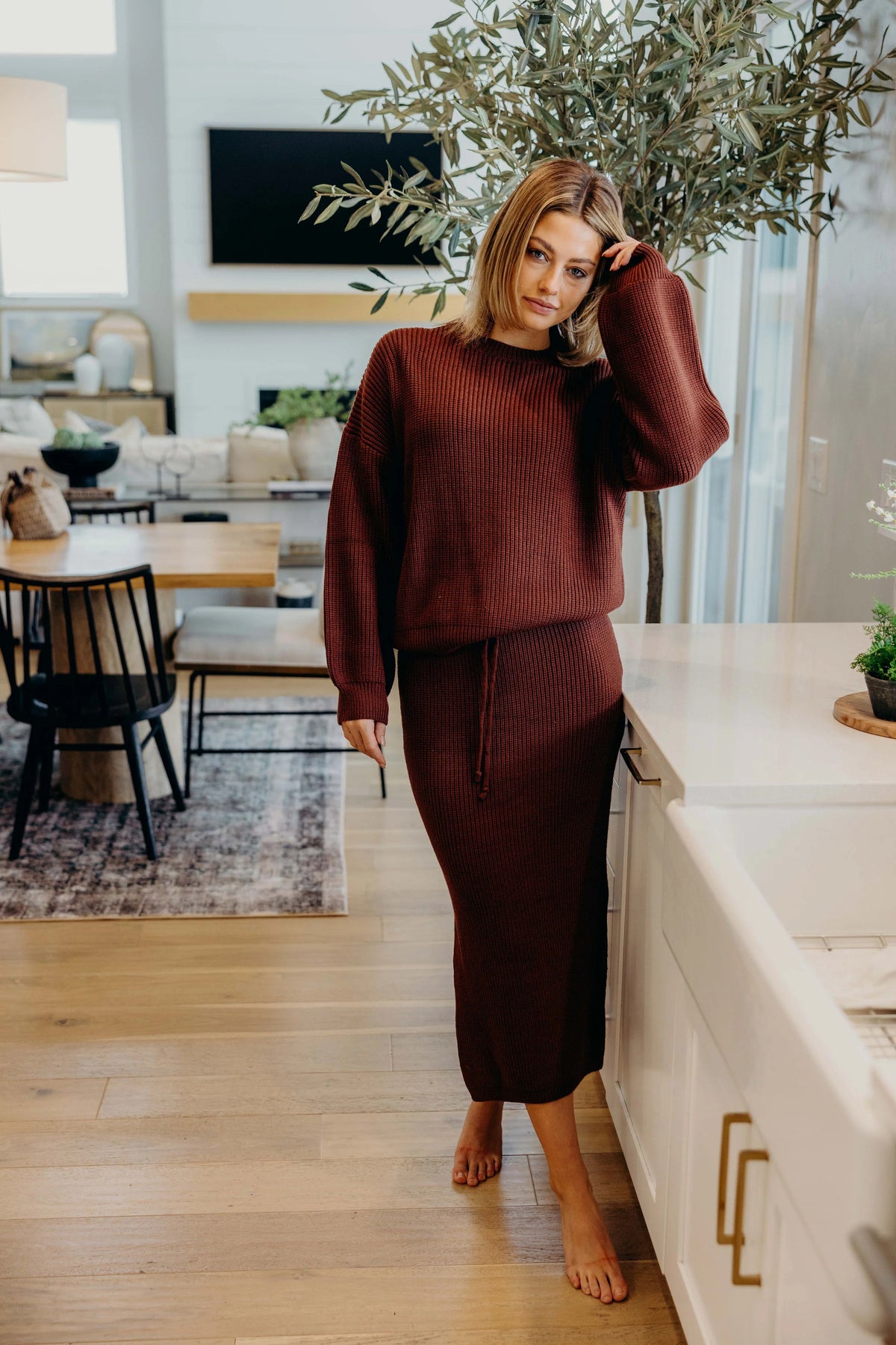 Oversized Sweater in Maple- Misses and Plus (XS-2X)