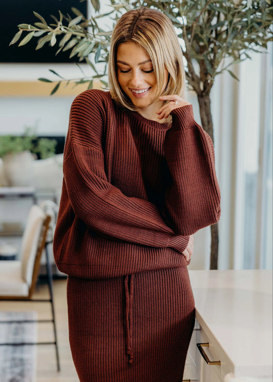 Oversized Sweater in Maple- Misses and Plus (XS-2X)