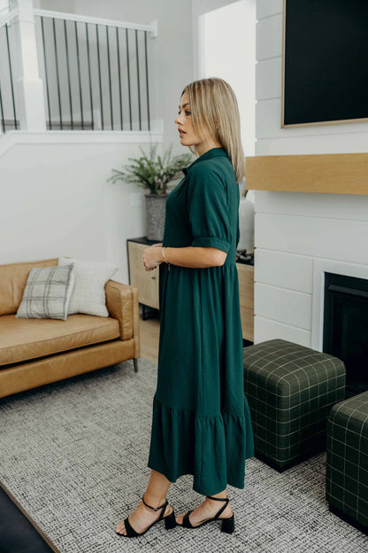 Leo Dress in Green- Misses and Plus (XS-4X)