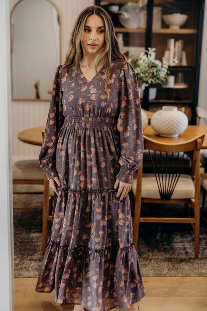 Jacey Dress in Gray Quill- Misses and Plus (XS-3X)