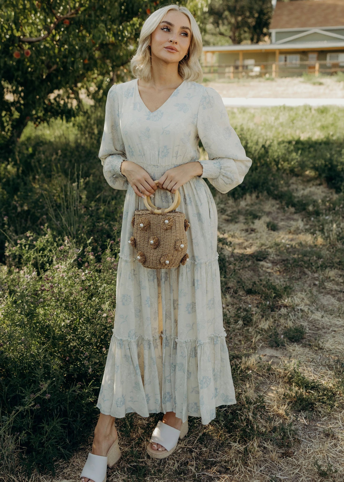 Jacey Dress in Heirloom Blue- Misses and Plus (XS,S,XL-4X) Heirloom Blue / 4X