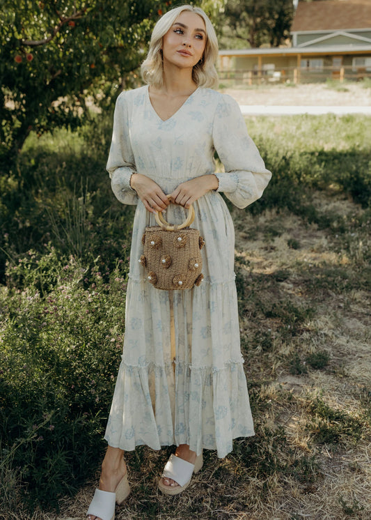 Jacey Dress in Heirloom Blue- Misses and Plus (XS-4X)