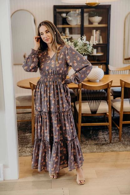Jacey Dress in Gray Quill- Misses and Plus (XS-3X)
