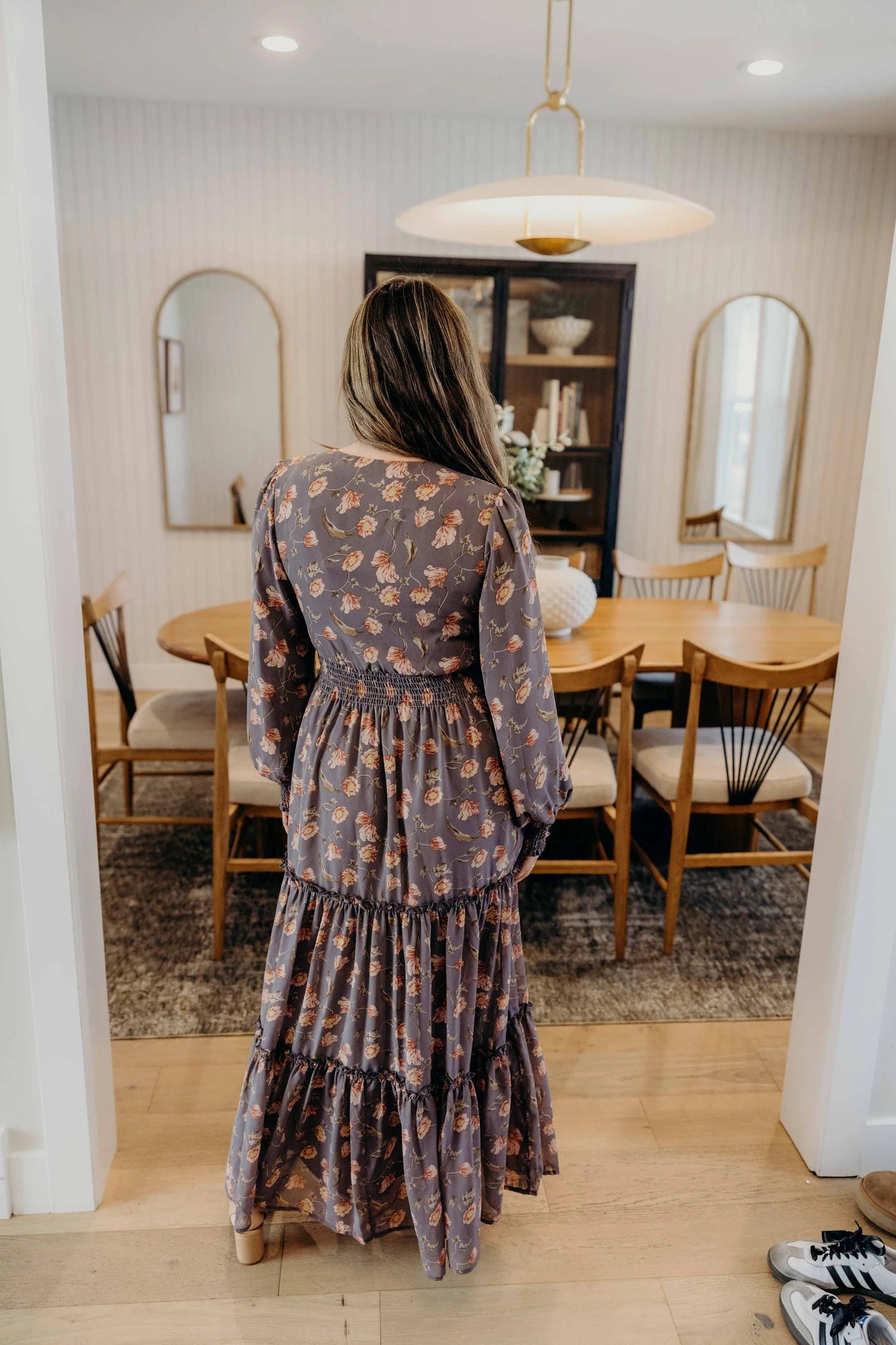 Jacey Dress in Gray Quill- Misses and Plus (XS-3X)