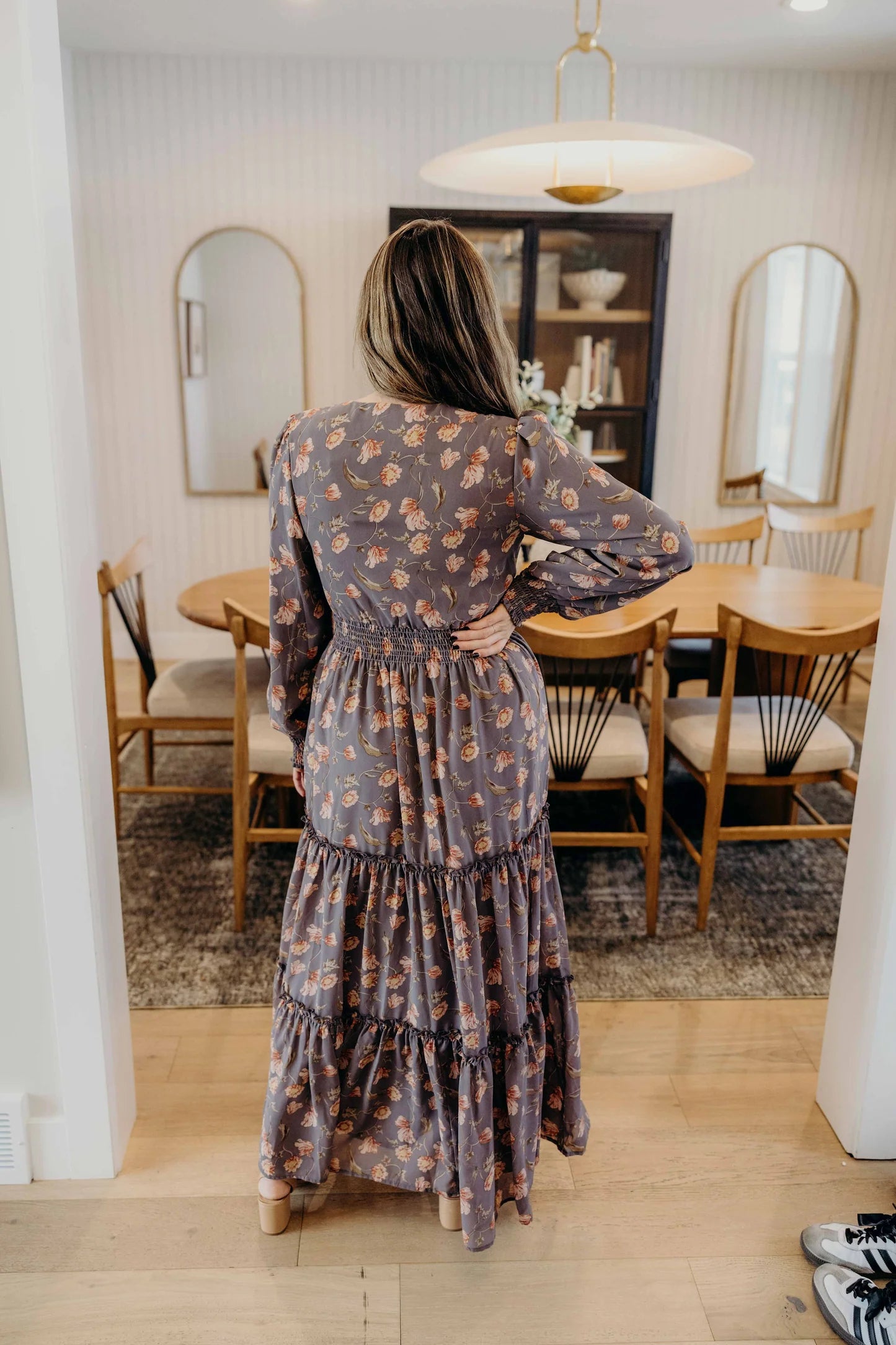 Jacey Dress in Gray Quill- Misses and Plus (XS-3X)