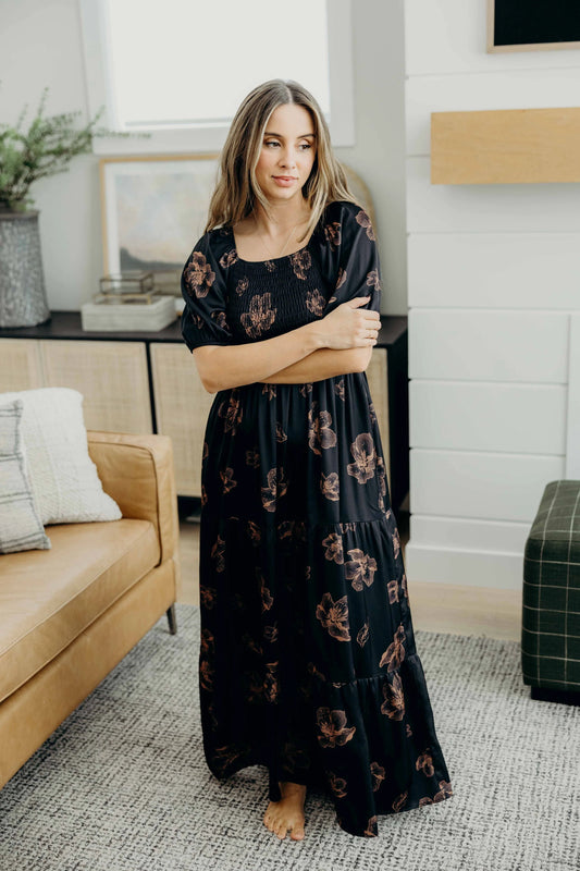 Indigo Dress in Bronze Petal- Misses and Plus (XS-4X)