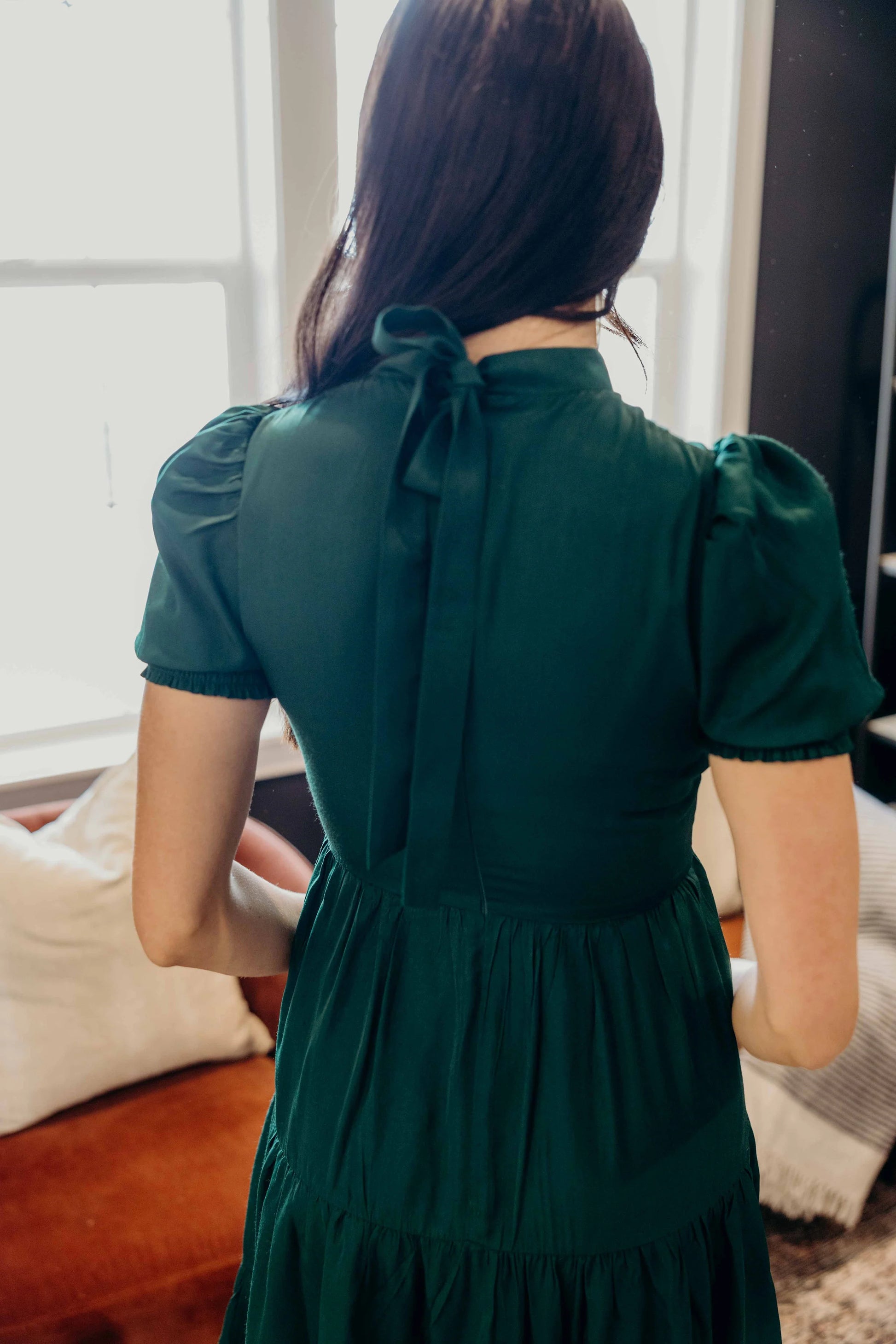The Hollis Dress in Holiday Green XS The Hollis Dress in Holiday Green XS