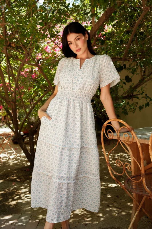 Lila Garden Dress in Blush Multi- Misses & Plus (S-3X)