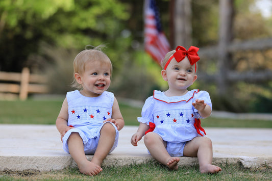 Star Romper in Blue- Infant Boys (3M-18M)