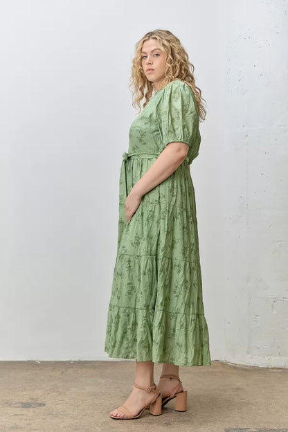 Esme Dress in Green- Plus (1X-3X)