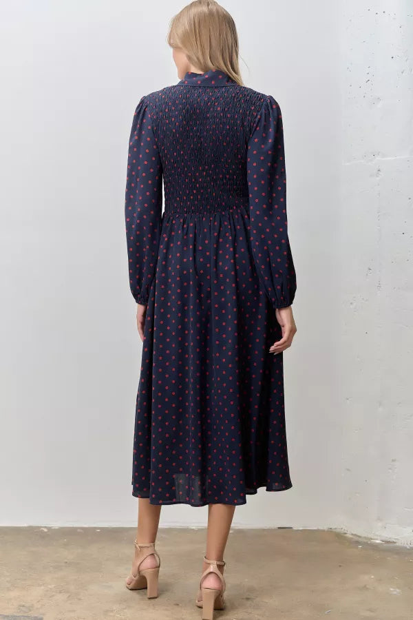 Willa Dress in Navy/Red- Misses and Plus (S-3X)