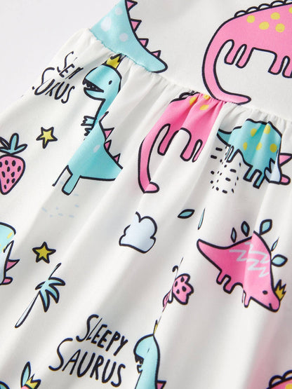 Dino Dress in Pastel Multi- Girls (6-8/9)