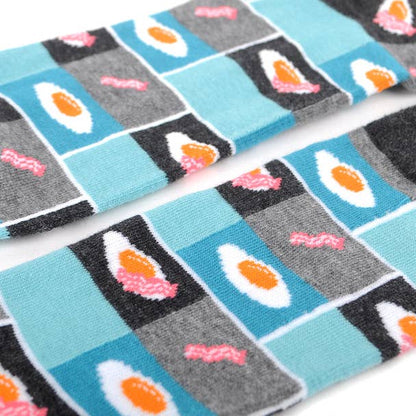 Bacon & Egg Socks in Grey- Men's Accessories