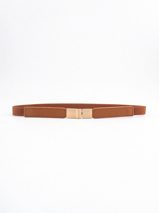 Elastic Skinny Belt in Caramel- Accessories