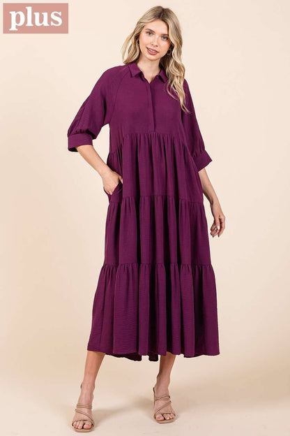 Soraya Dress in Magenta- Misses and Plus (XL-2X)