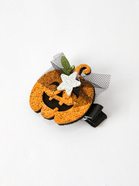 Sparkling Pumpkin Hair Clip- Hair Accessories