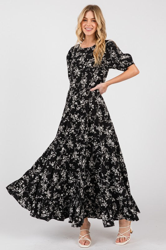 Liana Dress in Black/Off White- Misses (S-L)