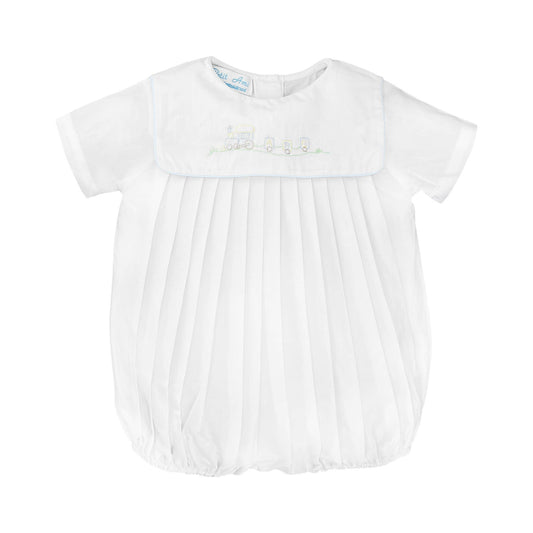 Train Romper in White- Infant Boys (Newborn)