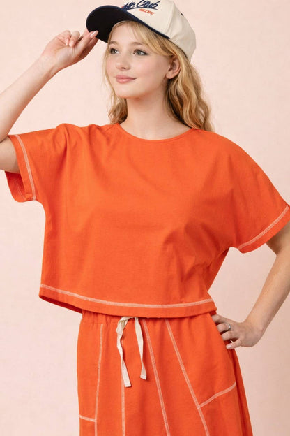 Andie Top in Tomato- Misses (M)