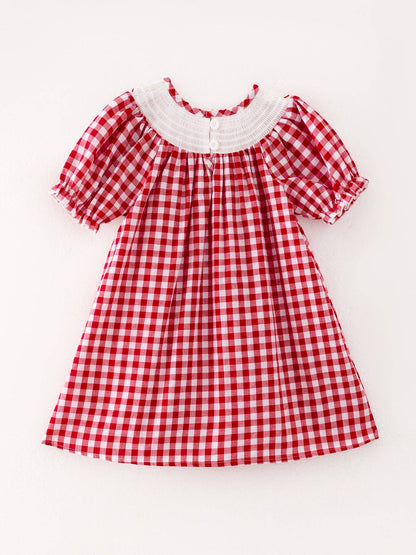 Christmas Tree Smocking Dress in Red- Girls (2-7)
