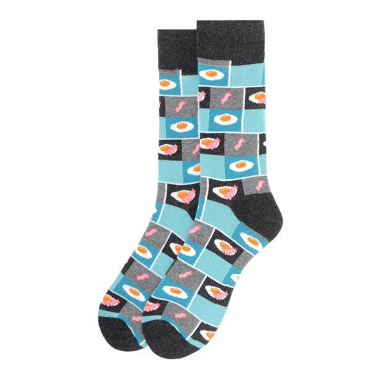 Bacon & Egg Socks in Grey- Men's Accessories