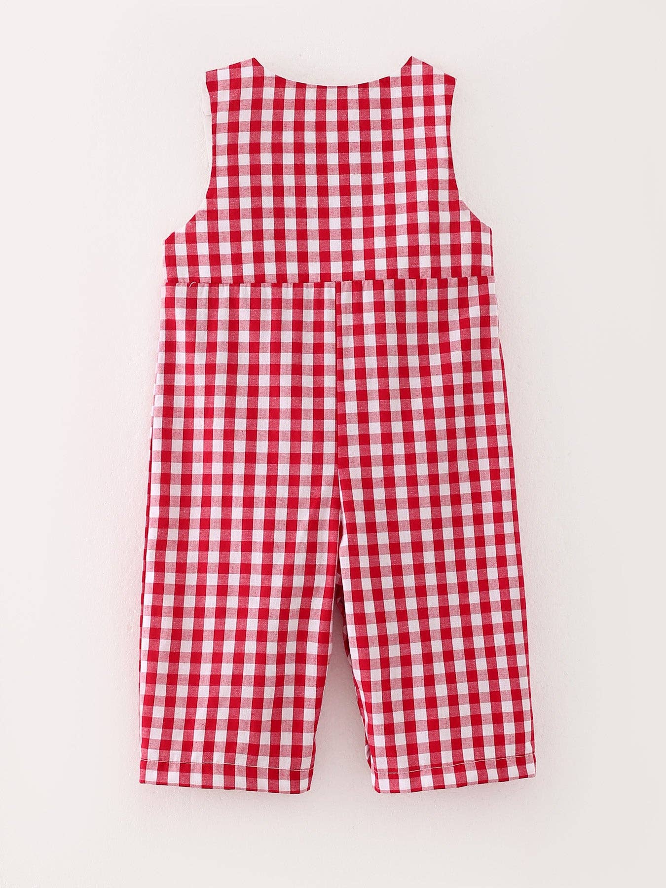 Christmas Tree Smocking Boys Romper in Red- Infant Boys (3M-18M)